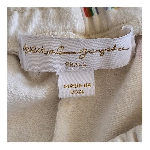 Spiritual Gangster Small Mini Shorts White with Rainbow Print Track Leisure - Picture 3 of 10